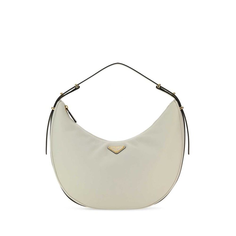 Prada Women White Leather Big Arquã¨ Handbag